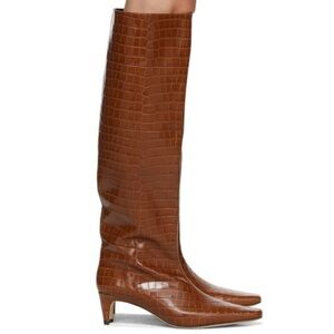 Staud Wally Boots in Brown Croc Size 39 (US 8)